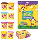 Kit Livro de Atividades 1 Espátula 4 Moldes 8 Potes Massinha