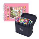 Kit Livro de Colorir Bobbie Goods Canetinhas 50 Páginas 60 Canetas Pintura Desenhos