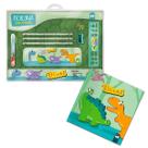 Kit Livro De Colorir Coleção Escolinha Divertida Com Estojo Lápis Borracha Régua - Vale Das Letras