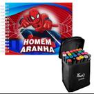 Kit Livro De Colorir Homem Aranha Bobbie Goods 50 Folhas 180g Com 24 Canetinhas