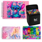 Kit Livro de Colorir Infantil Antiestresse + 120 Canetas