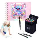 Kit Livro De Colorir Stitch Estilo Bobbie Goods 50 Folhas 180g Com 24 Canetinhas