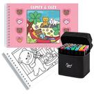 Kit Livro De Colorir Tiktoker Comfy And Cozy Pink 48 Desenhos + 48 Canetinhas Ponta Dupla Book Tiktok