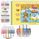 Kit Livro de Pintura Bobbie Goods Cute & Cozy Yellow + 6 Marcadores