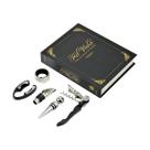 Kit Livro Vinho Abridor Saca Rolhas Tampa Dosador Anel 5 Pçs