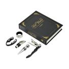 Kit Livro Vinho Luxo Abridor Saca Rolhas Tampa 05 Peças