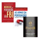 Kit Livros As 48 leis do poder, Aprenda a Manipular, Robert Greene + Manual de persuasão do FBI + As armas da persuasão, Robert B. Cialdini