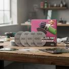 Kit Lixa Disco 6pol Glass Pro Soft99 para Polimento de Vidro