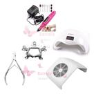 Kit Lixadeira Elétrica Cabine Unha Aspirador Presilhas Nail Kit Lixadeira Elétrica Cabine Unha Aspirador Presilhas Nail