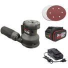 Kit Lixadeira Roto-Orbital 20V Kress + Carregador rápido + Bateria 4Ah + 20 lixas grão G60, G80, G120 e G180