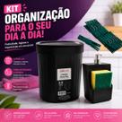 Kit Lixeira 2,5 Xplast + Porta Detergente + Pregador Plástico 24 Unidades Kit Prático Lavanderia