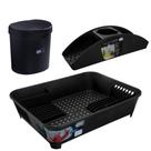 Kit Lixeira 2,5L Organizador De Pia Porta Detergente Escorredor De Louça Basic - Coza