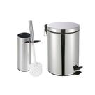 Kit Lixeira 3 litros Inox + Escova Sanitária Inox para Banheiro Kits:Kit Lixeira 3L + Escova