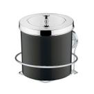 Kit Lixeira 5 Litros Com Suporte Adesivo Para Banheiro Cozinha Preto Cromado - Future Kit Lixeira 5 Litros Com Suporte Adesivo Para Banheiro Cozinha Preto Cromado - Future