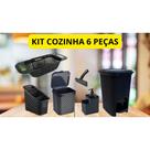 Kit Lixeira 7L + Lixeira 5L + Porta Detergente + Rodinho + Porta Talher + Escorredor de Louças Kit Lixeira 7L + Lixeira 5L + Porta Detergente + Rodinho + Porta Talher + Escorredor de Louças