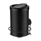 Kit Lixeira 8 Litros Basculante Com Suporte Adesivo Para Banheiro Cozinha Preto - Future