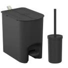 Kit Lixeira Borboleta com Pedal 6L Escova de Vaso Sanitário