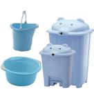 Kit Lixeira /cesto /balde /bacia Cabeça De Urso Adoleta Azul Kit Lixeira /cesto /balde /bacia Cabeça De Urso Adoleta Azul