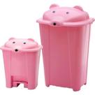 Kit Lixeira / Cesto Cabeça De Ursa Adoleta Rosa