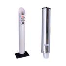 Kit Lixeira Coletora Copo Descartável Água + Suporte Porta Copo 200ml Inox