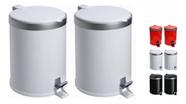 Kit Lixeira Cozinha Pedal 12 Litros Plástico Cesto Lixo 2 Um Kit Lixeira Cozinha Pedal 12 Litros Plástico Cesto Lixo 2 Um