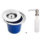 Kit Lixeira de Embutir 5 Litros Inox para Pia, Bancada ou Cuba Cozinha e Dosador de Sabão - Ecubas Kit Lixeira de Embutir 5 Litros Inox para Pia, Bancada ou Cuba Cozinha e Dosador de Sabão - Ecubas