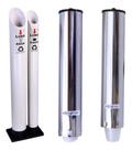Kit Lixeira Dupla C/ Suporte Copo Descartável Água Café Inox