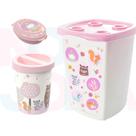 Kit Lixeira E Saboneteira E Cesto Bichinhos Petit Plasutil