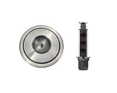 Kit Lixeira Embutir 5L Tampa Escovada + Torre de Tomada Inox