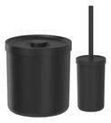 Kit Lixeira + Escova Sanitária Bold Para Banheiro Preto Ou Martiplast