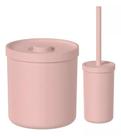 Kit Lixeira + Escova Sanitária Bold Para Banheiro Rosa Ou Martiplast