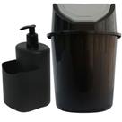 Kit Lixeira Grande 13L + Porta Detergente e Bucha 500ml CVL Kit Lixeira Grande 13L + Porta Detergente e Bucha 500ml CVL