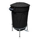 Kit Lixeira Pedal De Aço Preta 100l+ 100 Sacos De Lixo 100l