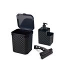 Kit Lixeira Pia 5 Litros Porta Detergente Sabão Rodinho de Pia Kit Cozinha 3 Peças