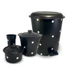 Kit Lixeira Plástica Com Kit Pia Cesto de Lixo Porta Detergente e Suporte de Esponja Kit Lixeira Plástica Com Kit Pia Cesto de Lixo Porta Detergente e Suporte de Esponja