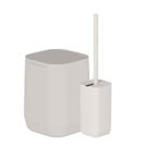 Kit Lixeira Suspensa Cesto Para Lixo Com Tampa Silenciosa +Escova Para Limpeza Sanitária Piso/Parede Instalação Sem Furo