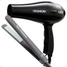 Kit Lizz: Secador Fashion Preto 2200w 220v e Prancha Neo Titanium Cinza 230C Bivolt