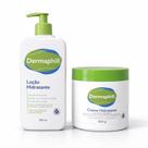Kit Loção Hidratante 450ml Creme 450g Dermaphill Hidratação com Óleo de Amêndoas e Ácido Lático