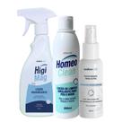 Kit Loção Higienizante Pés HigiMag Loção Emoliente HomeoClean e Desodorante Spray Nobrevie Kit Loção Higienizante Pés HigiMag Loção Emoliente HomeoClean e Desodorante Spray Nobrevie