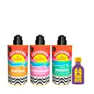Kit Lola Ela é Carioca Sh 500ml + Cond 500ml + Proteína 500ml + Pinga! Óleo Açaí e Pracaxi 50ml