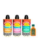 Kit Lola Ela é Carioca Sh 500ml + Cond 500ml + Proteína 500ml + Pinga! Óleo Cenoura e Oliva 50ml