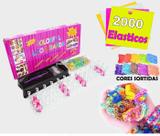 Kit Loom Band Pulseira 2000 Elásticos Clips S Agulha Régua