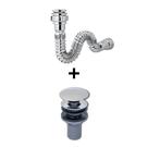 Kit Lopazzi Sifão Inox + Válvula Inox para Pia Cuba Lavatório Banheiro Cozinha