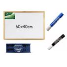 Kit lousa quadro branco 60x40 com 2 marcadores e 1 apagador