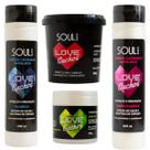 Kit Love Cachos Shampoo Condic Máscara e Ativador de Cachos
