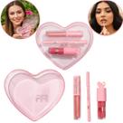Kit Love Caixinha Coração Com Gloss Boca E Lápis Labial Rosa