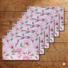 Kit Lugar Americano PVC (6 Peças) Tulipas Rosa