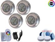 Kit luminaria led piscina inox - 04 led 15w rgb + central touch + fonte