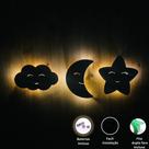 Kit Luminária Nuvem estrela lua abajur decorativo para quarto infantil de facil instalação