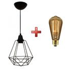 Kit luminária pendente aramado class com lâmpada filamento carbono Kit luminária pendente aramado class com lâmpada filamento carbono